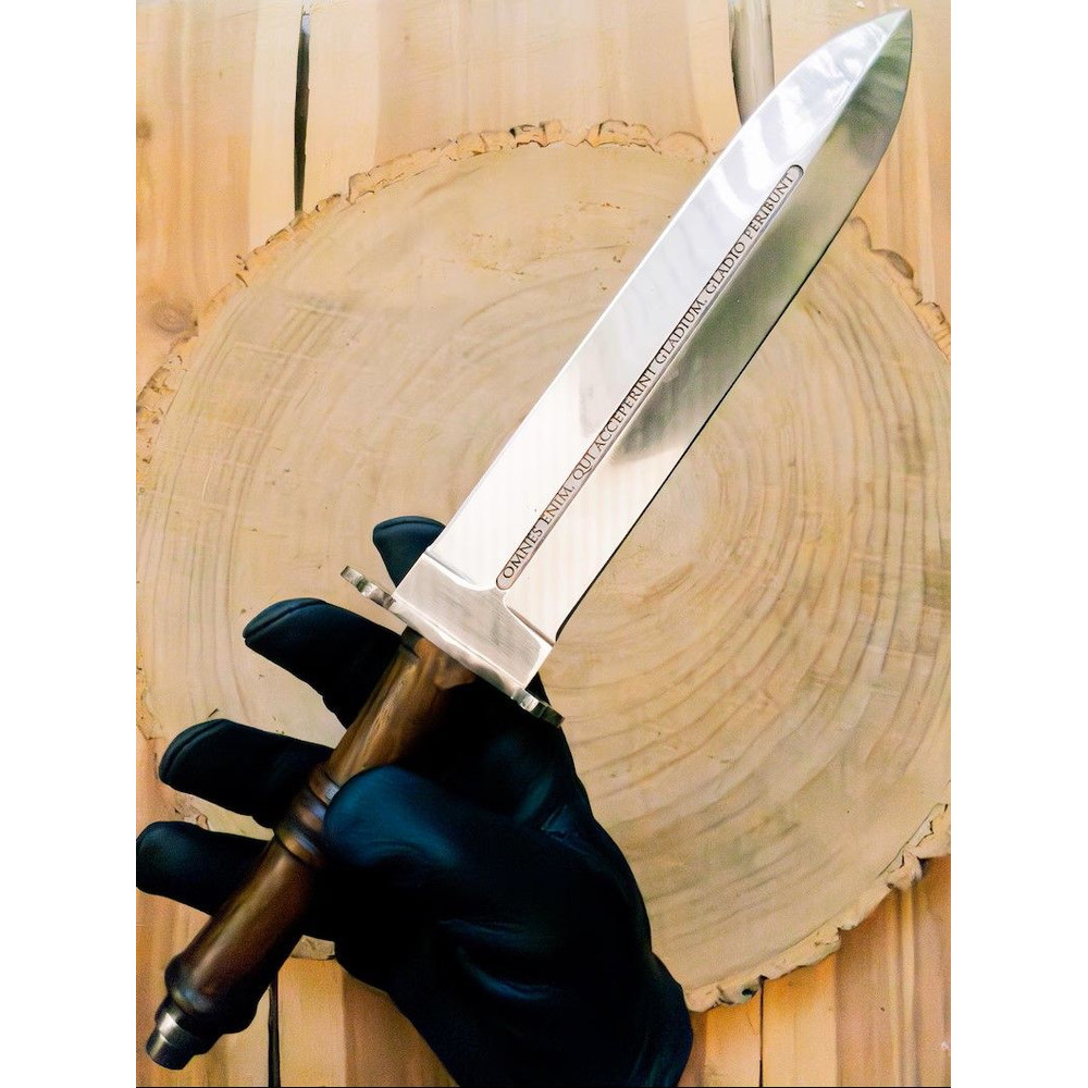 Dagger Knife Short Dagger 1085 Steel Rosewood Handle Includes With Leather Sheath 2