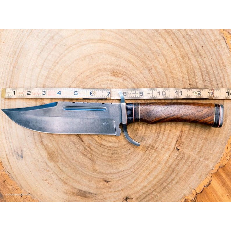 Bowie Hunting Knife 1095 Steel Matte Blade Finishing With Leather Sheath 1