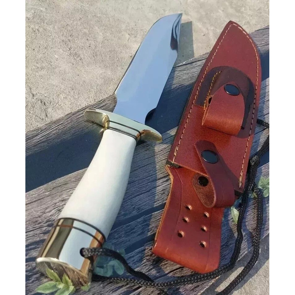 CUSTOM HANDMADE D2 TOOL STEEL HUNTING CAMPING SURVIVAL BOWIE KNIFE 2