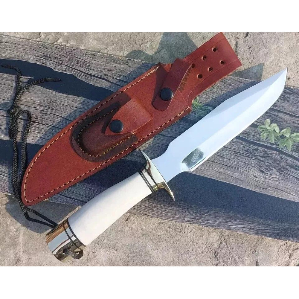 CUSTOM HANDMADE D2 TOOL STEEL HUNTING CAMPING SURVIVAL BOWIE KNIFE 3