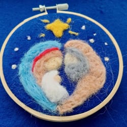 felt handmade painting "the nativity of christ"