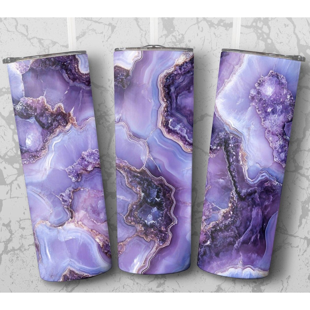 Purple Geode Tumbler Wrap PNG Amethyst Crystal Digital Wrap 20oz Skinny Tumbler Sublimation Wrap Do 0