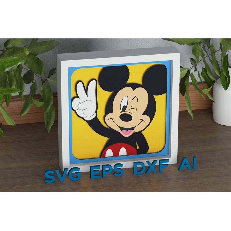 Layered Design Of Mickey Mouse For Paper And Laser Cutting Machines 4