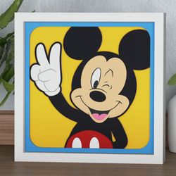 layered design of mickey mouse for paper and laser cutting machines. shadow box svg cricut mickey mouse
