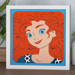 layered design of merida for paper and laser cutting machines. shadow box svg cricut merida princess