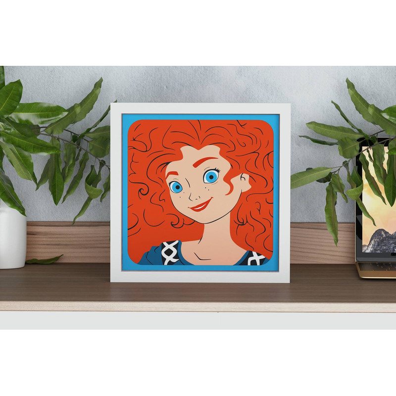 Layered Design Of Merida For Paper And Laser Cutting Machines Shadow Box SVG Cricut Merida Princess 1