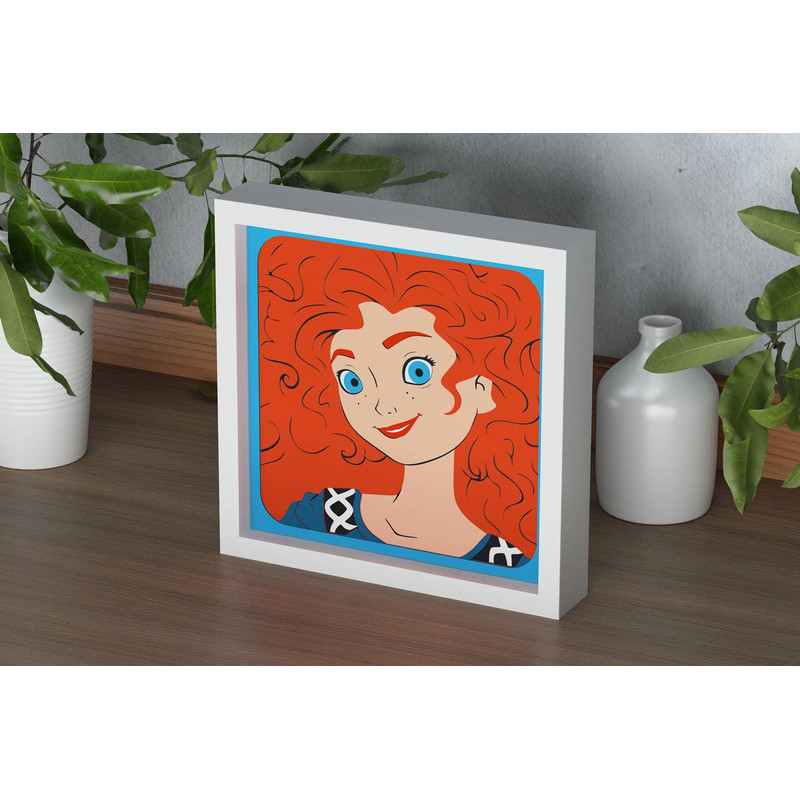 Layered Design Of Merida For Paper And Laser Cutting Machines Shadow Box SVG Cricut Merida Princess 2