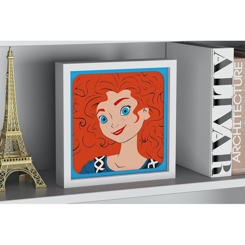 Layered Design Of Merida For Paper And Laser Cutting Machines Shadow Box SVG Cricut Merida Princess 3
