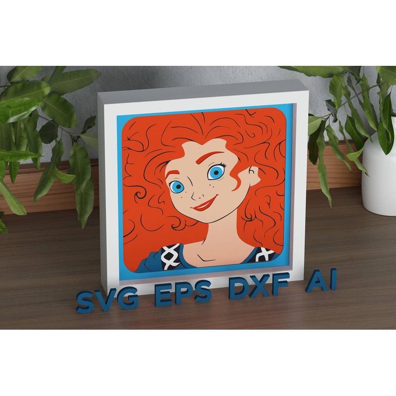 Layered Design Of Merida For Paper And Laser Cutting Machines Shadow Box SVG Cricut Merida Princess 4
