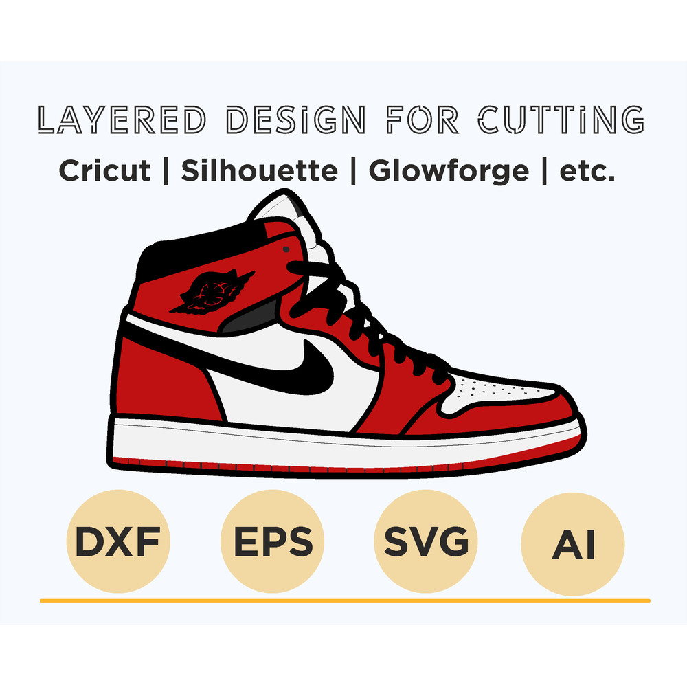 Layered Design Of Sneakers For Paper And Laser Cutting Machines Shadow Box SVG Cricut Sneaker 5