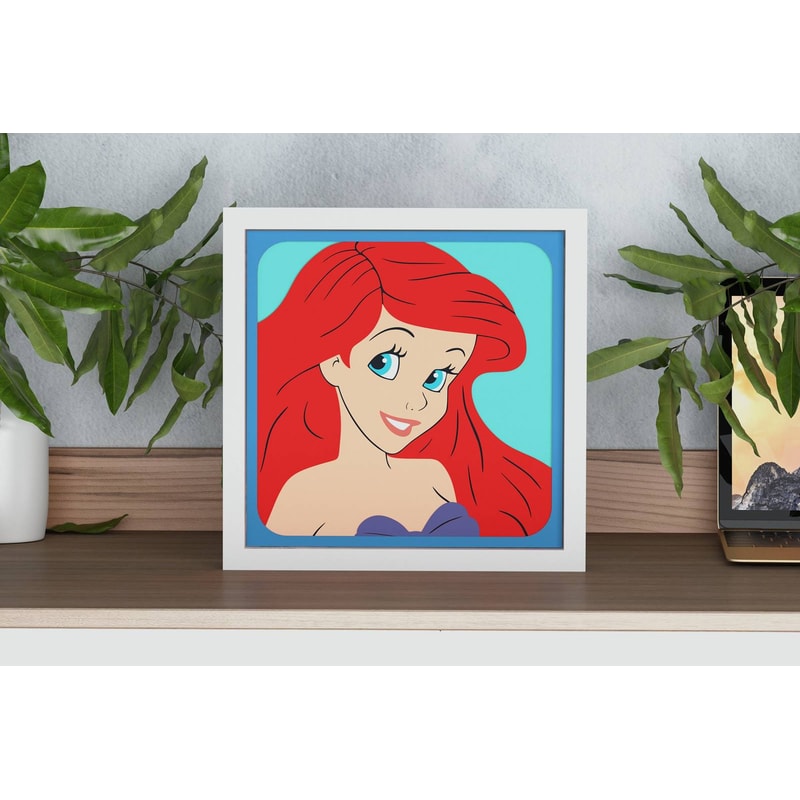 Layered Design Of Little Mermaid For Paper And Laser Cutting Machines Shadow Box SVG Cricut Little 1