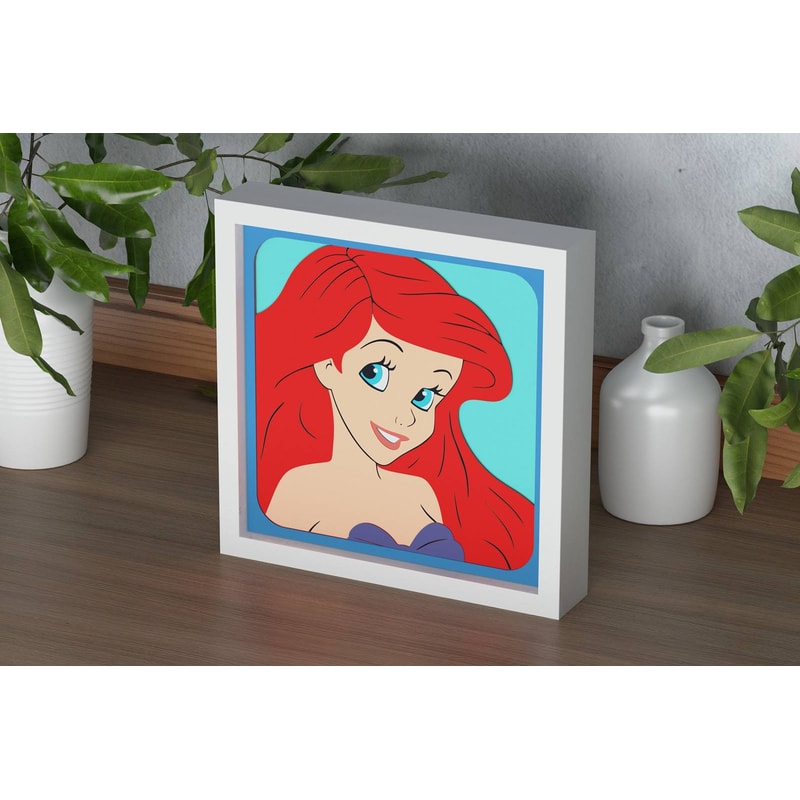 Layered Design Of Little Mermaid For Paper And Laser Cutting Machines Shadow Box SVG Cricut Little 2