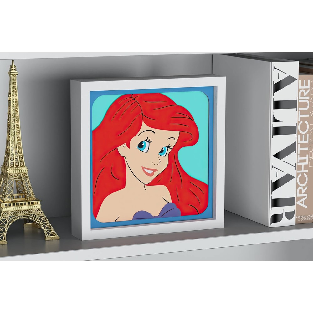 Layered Design Of Little Mermaid For Paper And Laser Cutting Machines Shadow Box SVG Cricut Little 3