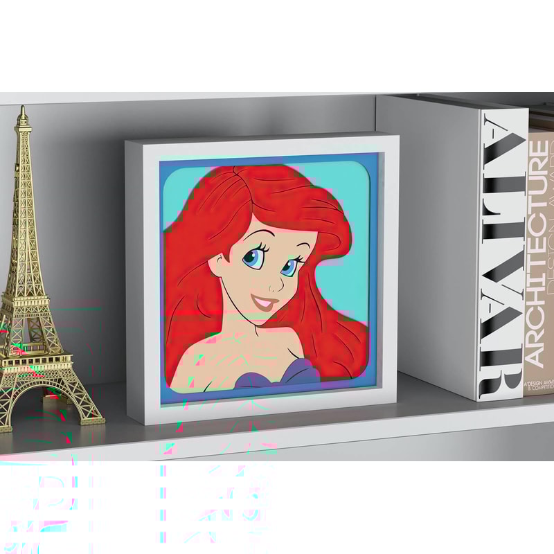 Layered Design Of Little Mermaid For Paper And Laser Cutting Machines Shadow Box SVG Cricut Little 3