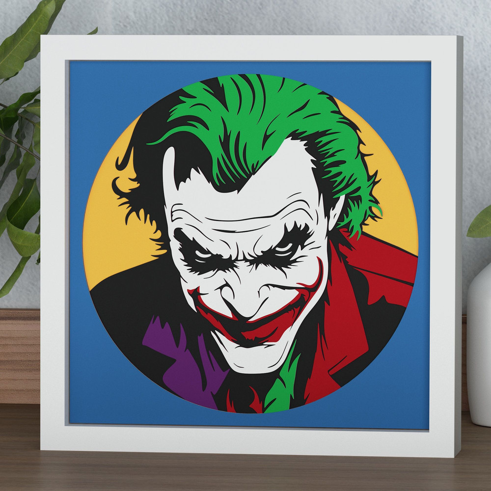 Layered Design Of Joker For Paper And Laser Cutting Machines Shadow Box SVG Cricut Joker 0