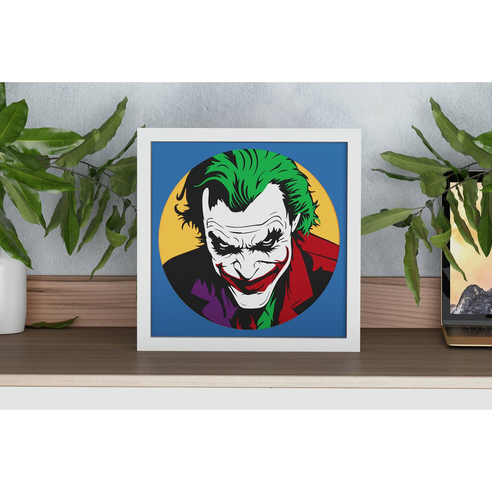 Layered Design Of Joker For Paper And Laser Cutting Machines Shadow Box SVG Cricut Joker 1
