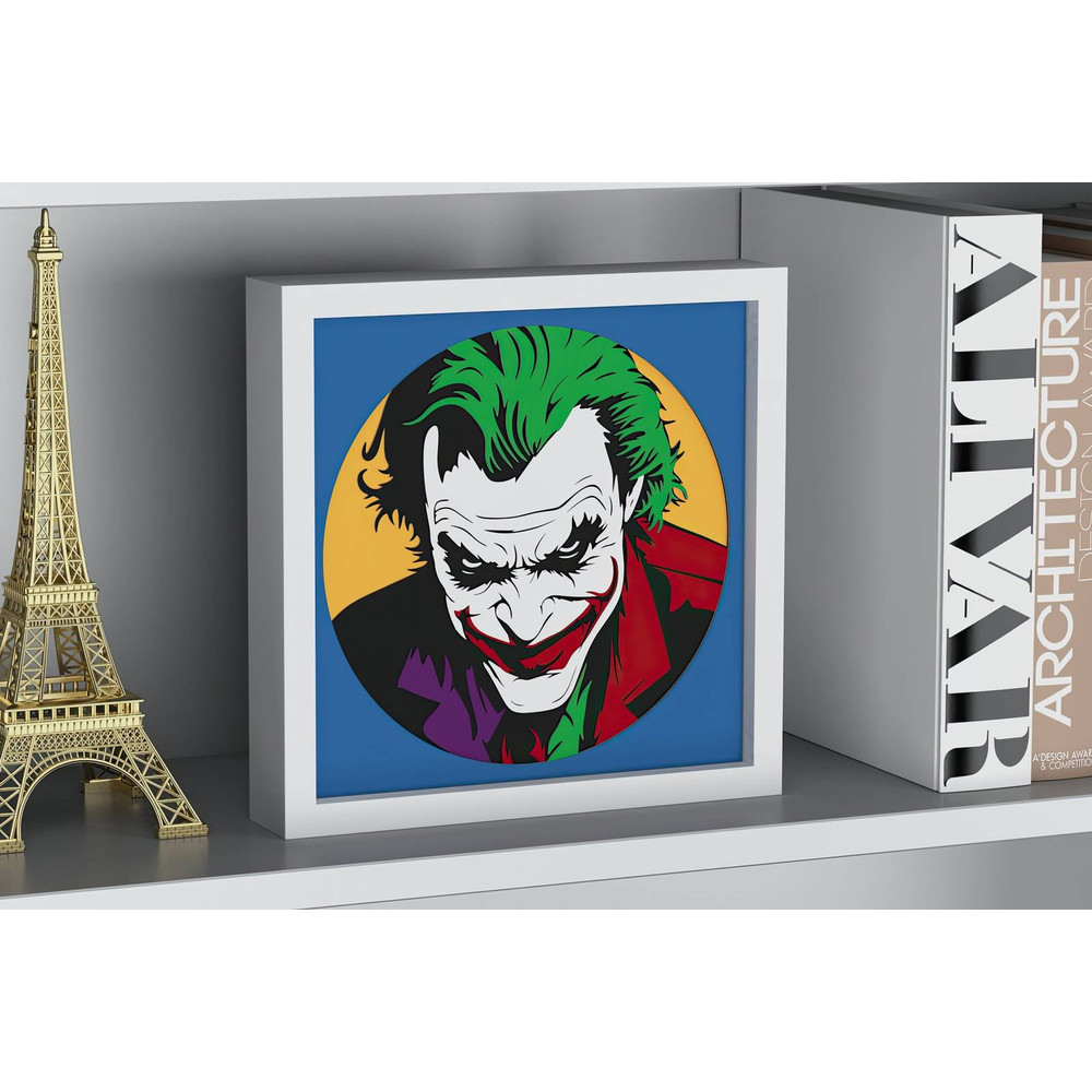 Layered Design Of Joker For Paper And Laser Cutting Machines Shadow Box SVG Cricut Joker 3
