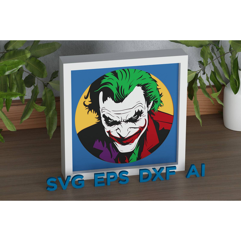 Layered Design Of Joker For Paper And Laser Cutting Machines Shadow Box SVG Cricut Joker 4