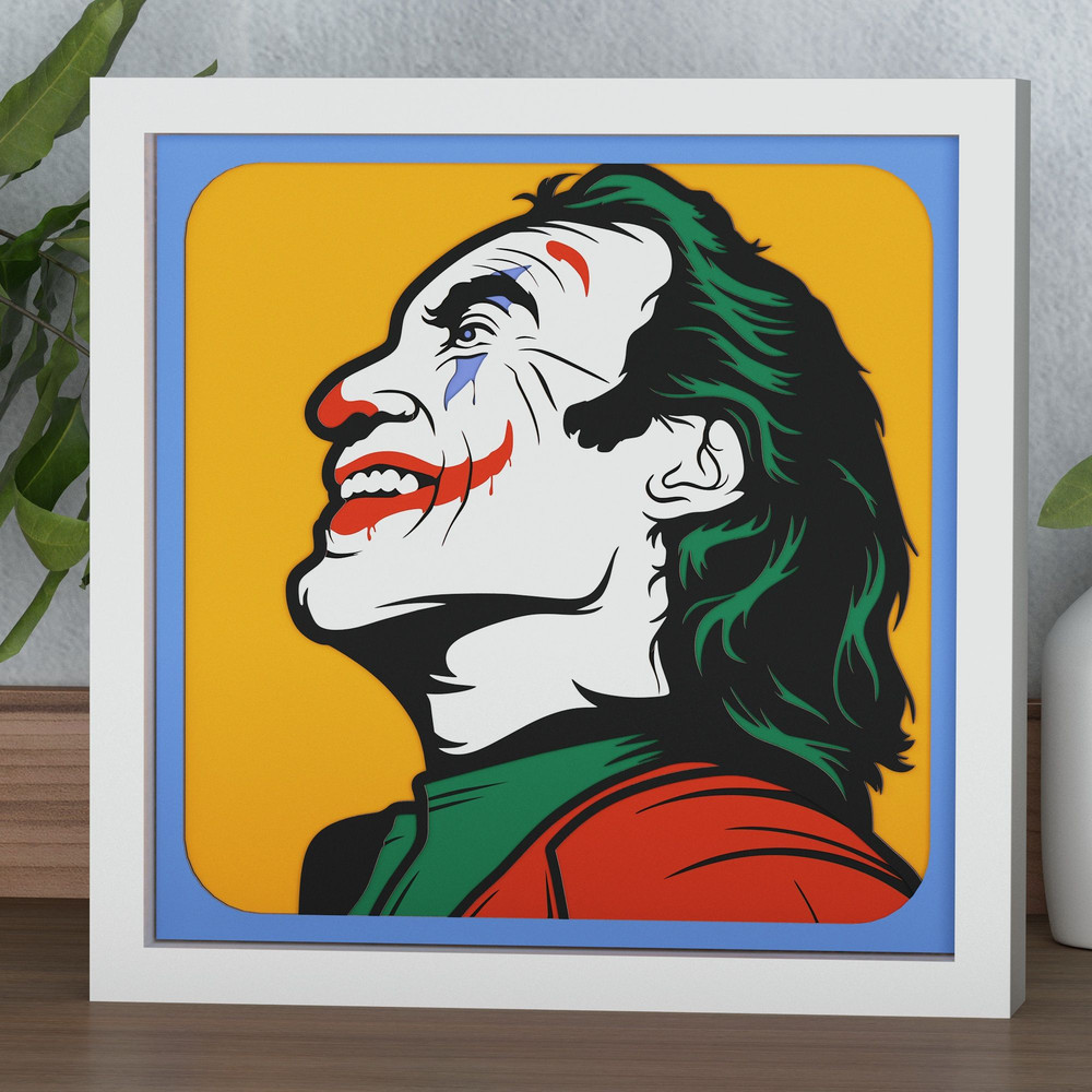 Layered Design Of Joker For Paper And Laser Cutting Machines Shadow Box SVG Cricut Joker V2 0