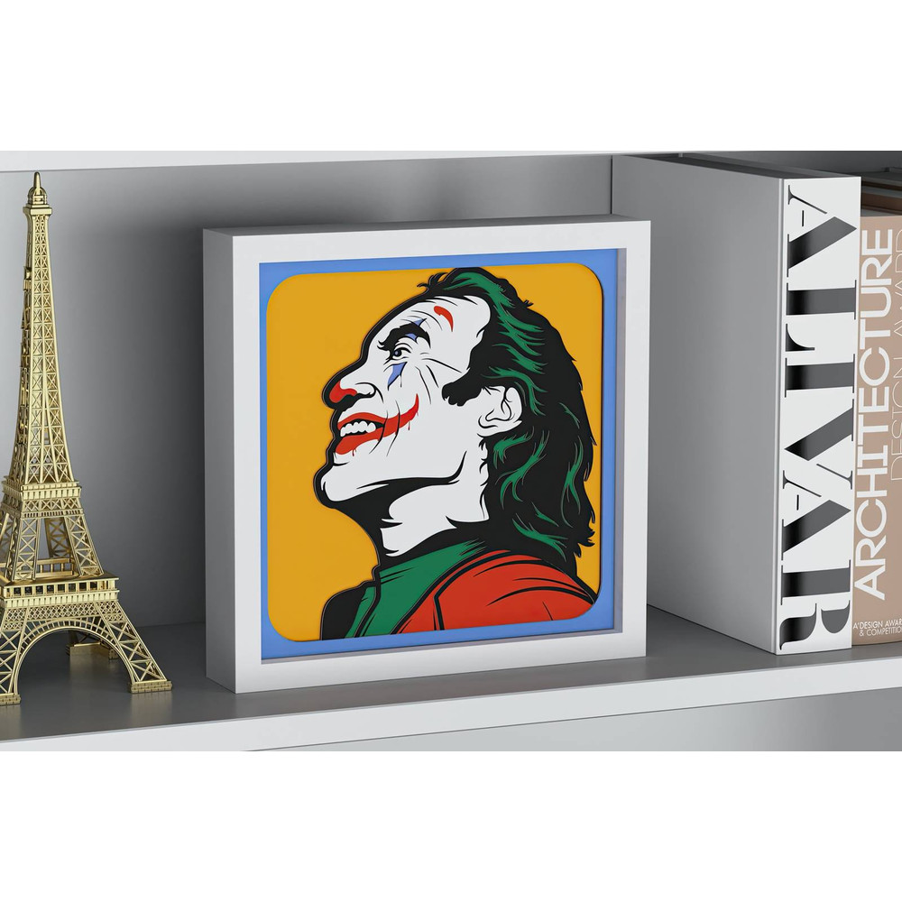 Layered Design Of Joker For Paper And Laser Cutting Machines Shadow Box SVG Cricut Joker V2 3
