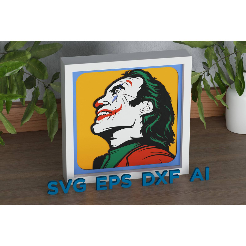 Layered Design Of Joker For Paper And Laser Cutting Machines Shadow Box SVG Cricut Joker V2 4