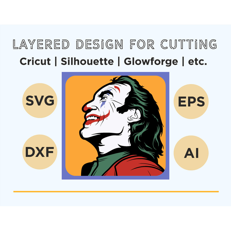 Layered Design Of Joker For Paper And Laser Cutting Machines Shadow Box SVG Cricut Joker V2 5
