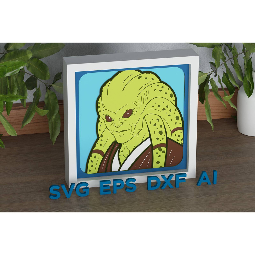 Layered Design Of Star War Jedi For Paper And Laser Cutting Machines Shadow Box SVG Cricut Jedi 4