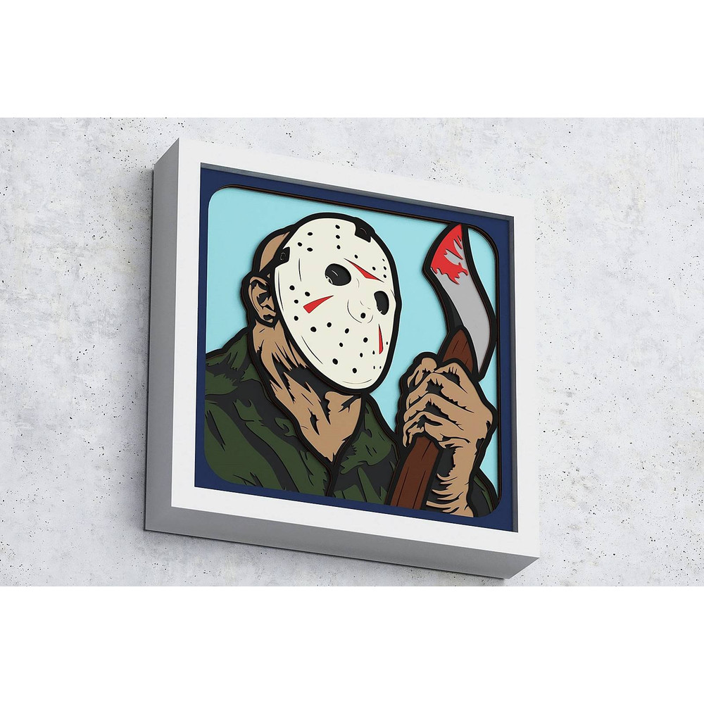 Layered Design Of Jason For Paper And Laser Cutting Machines Shadow Box SVG Cricut Jason 2