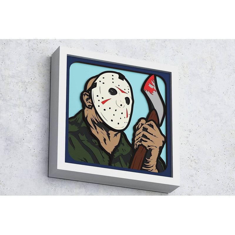 Layered Design Of Jason For Paper And Laser Cutting Machines Shadow Box SVG Cricut Jason 2