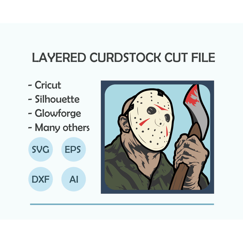 Layered Design Of Jason For Paper And Laser Cutting Machines Shadow Box SVG Cricut Jason 4