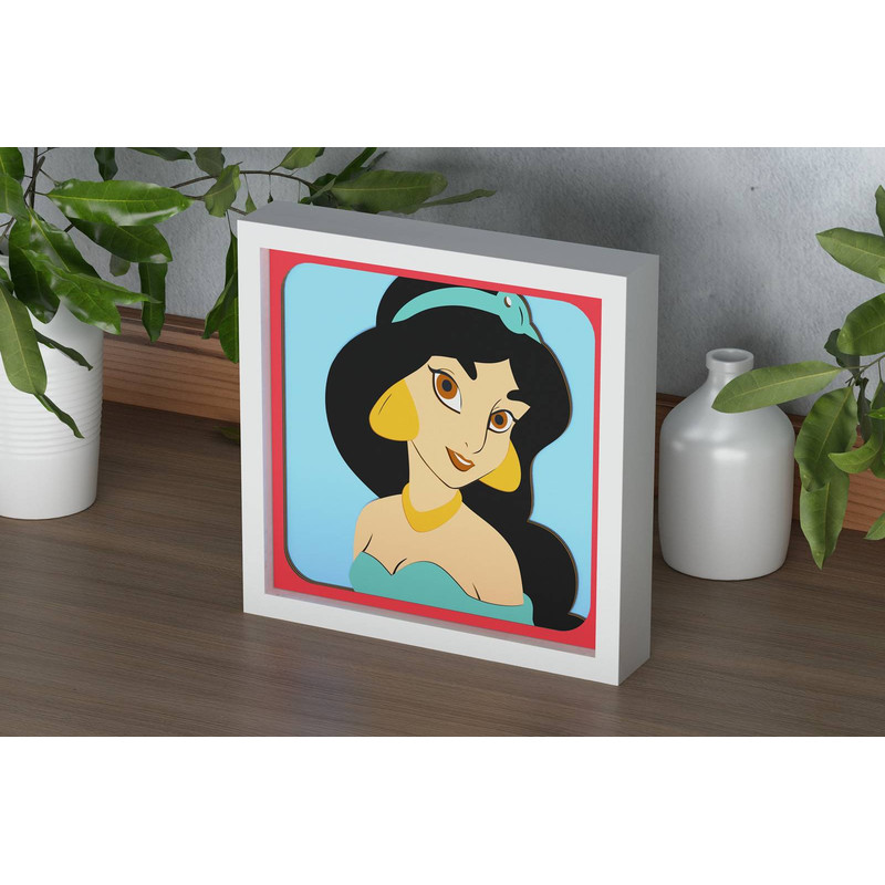 Layered Design Of Jasmine For Paper And Laser Cutting Machines Shadow Box SVG Cricut Jasmine 2