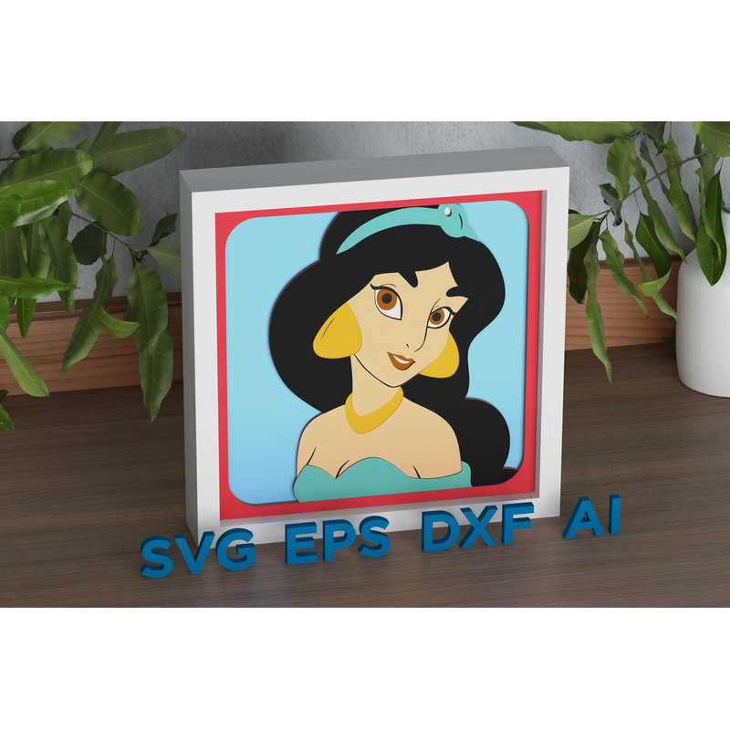 Layered Design Of Jasmine For Paper And Laser Cutting Machines Shadow Box SVG Cricut Jasmine 4