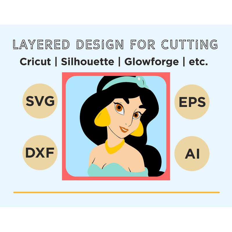 Layered Design Of Jasmine For Paper And Laser Cutting Machines Shadow Box SVG Cricut Jasmine 5