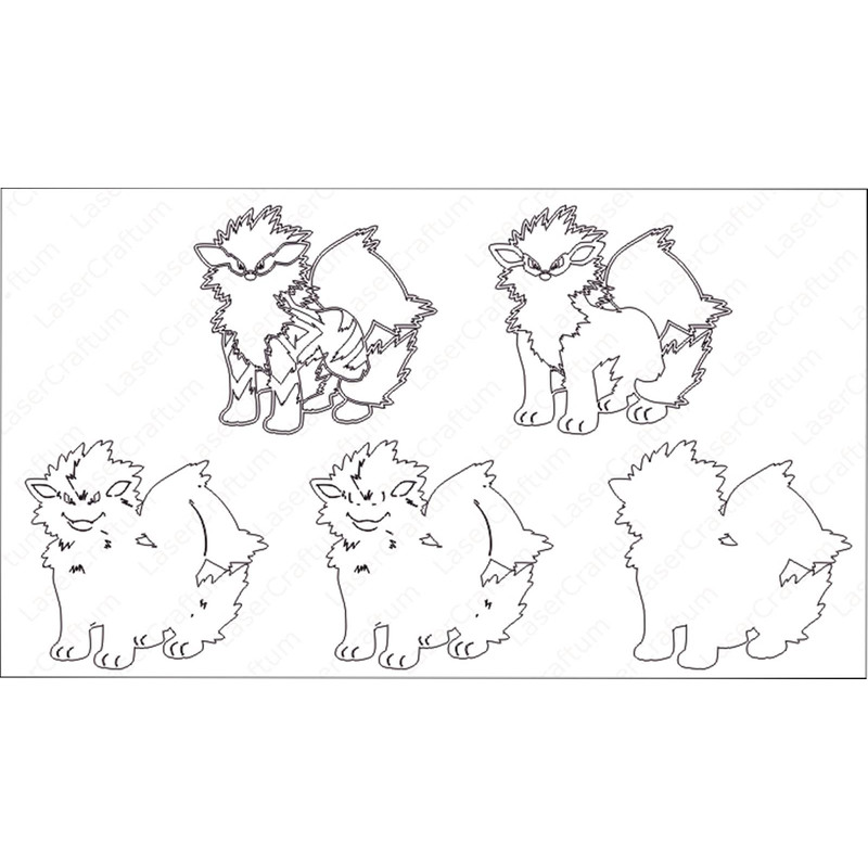 Layered Design Of Arcanine Pokemon For Paper And Laser Cutting Machines Arcanine Pokemon SVG Cricut 4