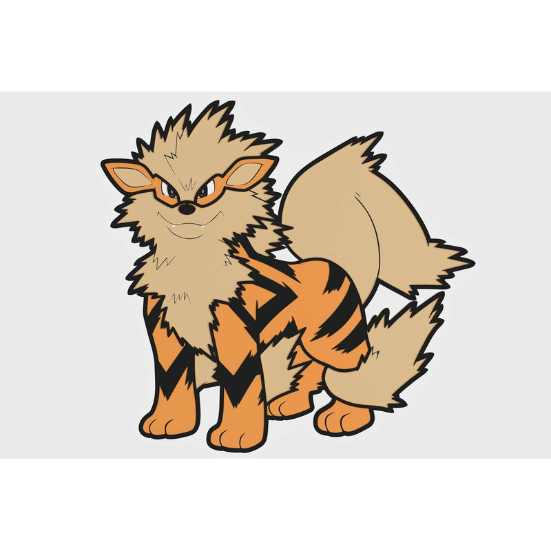 Layered Design Of Arcanine Pokemon For Paper And Laser Cutting Machines Arcanine Pokemon SVG Cricut 3