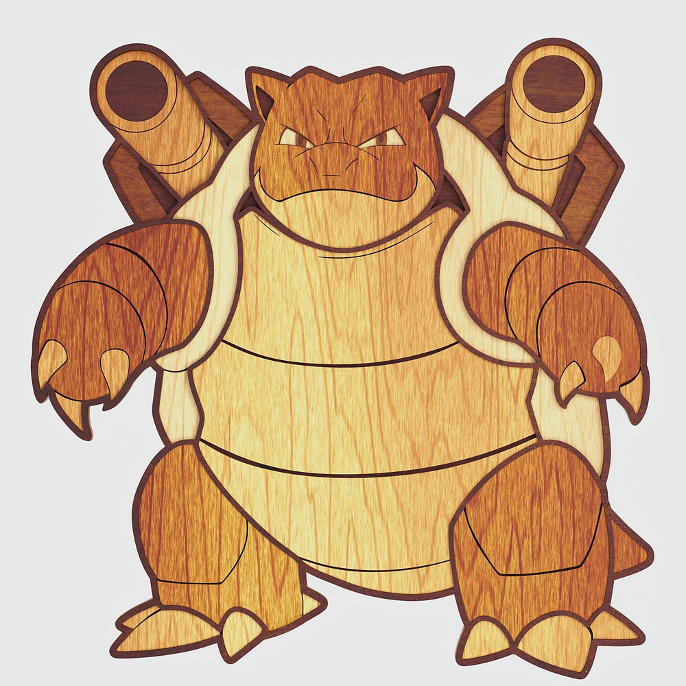 Layered Design Of Blastoise Pokemon For Paper And Laser Cutting Machines Blastoise Pokemon SVG Cric 2