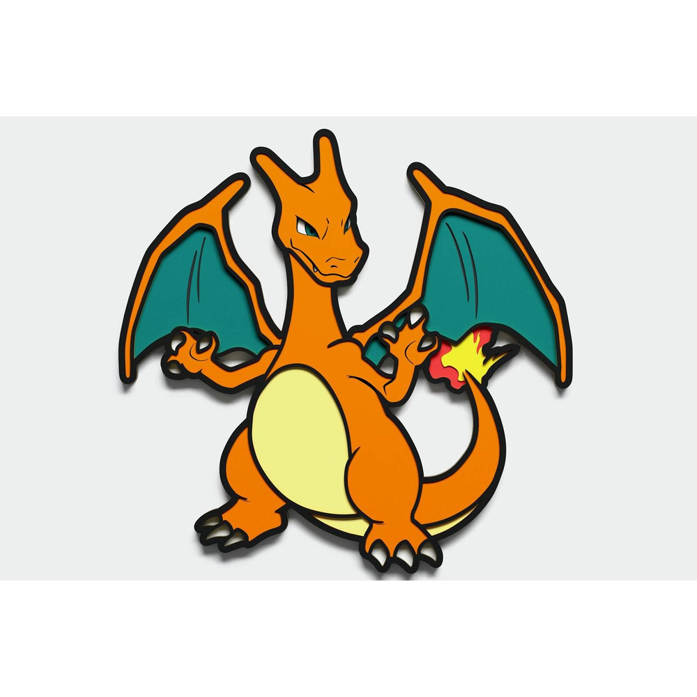 Layered Design Of Charizard Pokemon For Paper And Laser Cutting Machines Charizard Pokemon SVG Cric 3