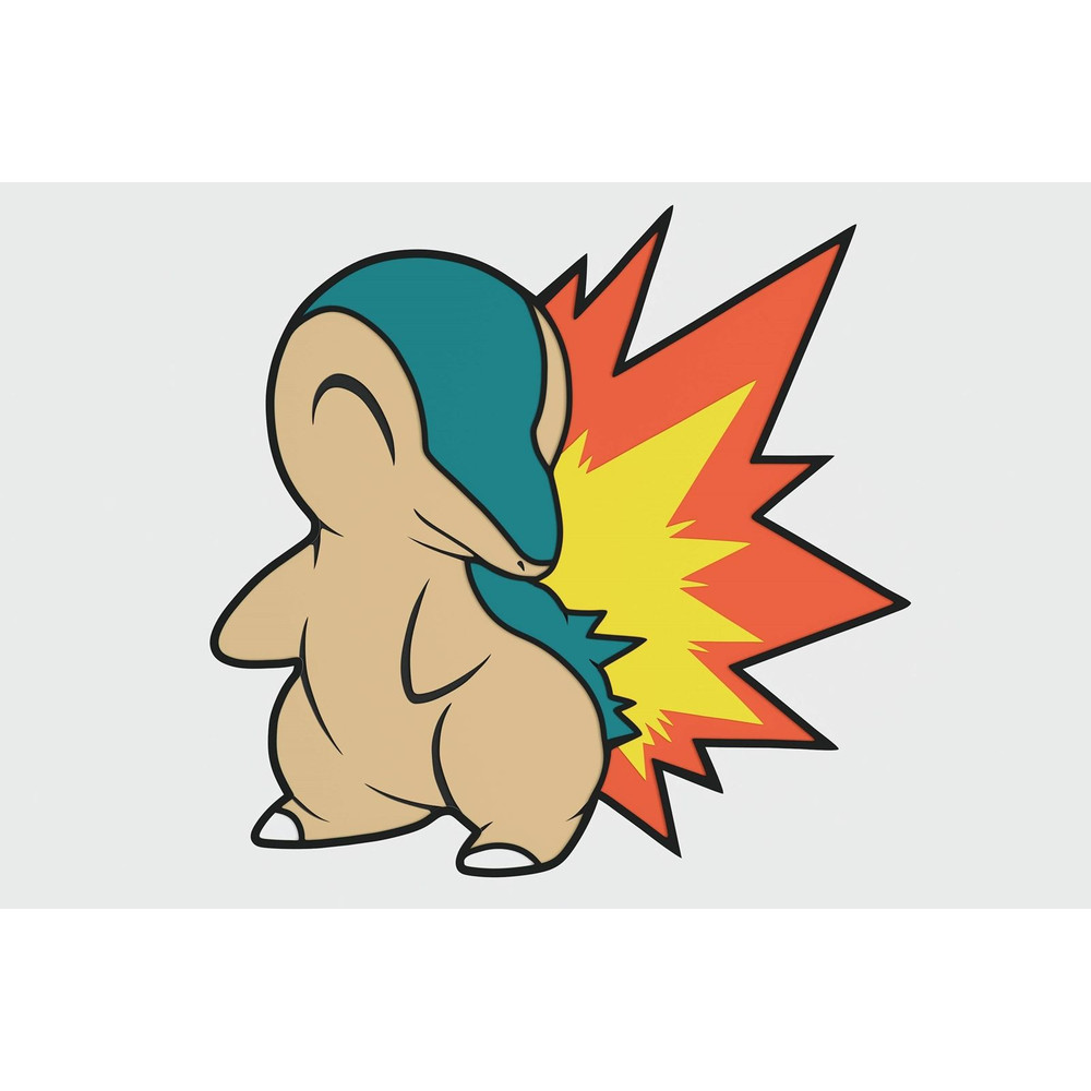 Layered Design Of Cyndaquil Pokemon For Paper And Laser Cutting Machines Cyndaquil Pokemon SVG Cric 3