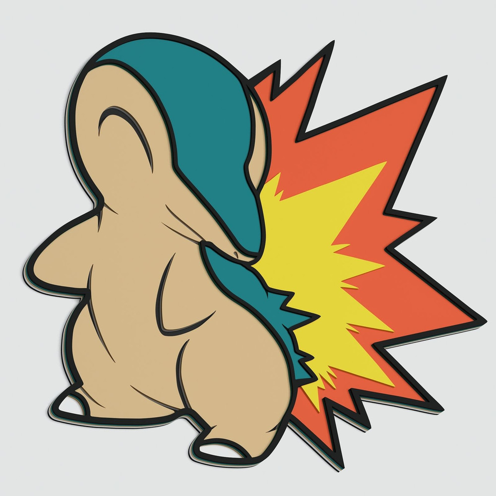 Layered Design Of Cyndaquil Pokemon For Paper And Laser Cutting Machines Cyndaquil Pokemon SVG Cric 0