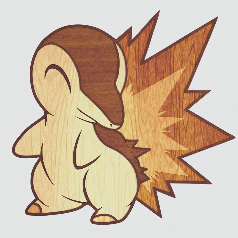 Layered Design Of Cyndaquil Pokemon For Paper And Laser Cutting Machines Cyndaquil Pokemon SVG Cric 2