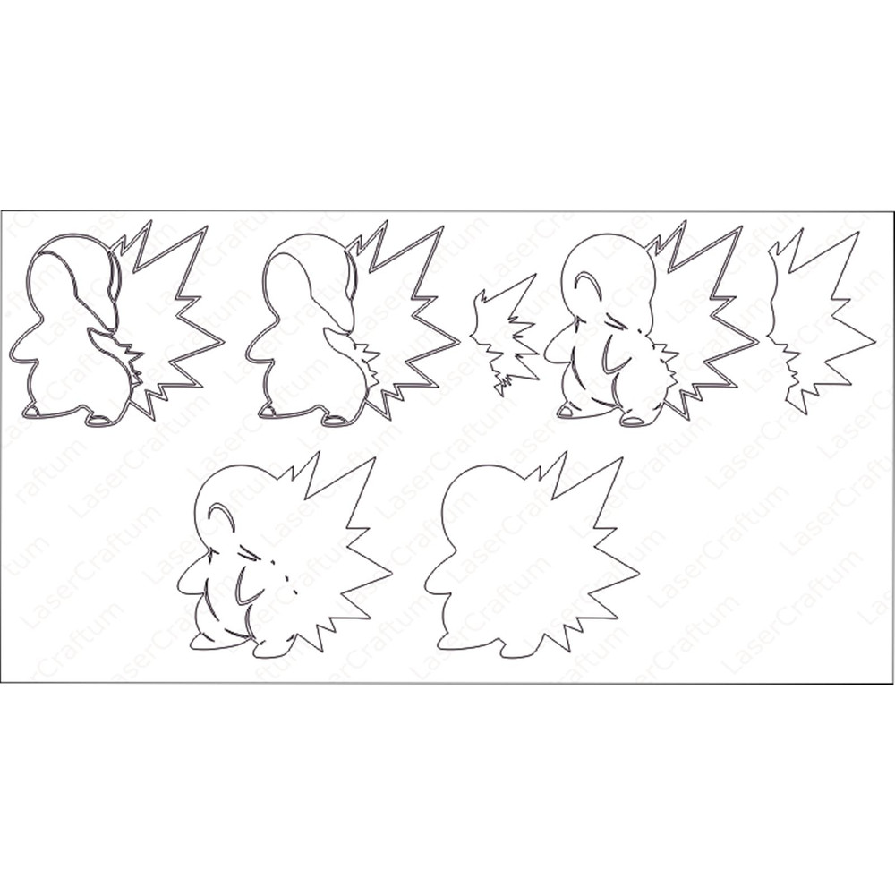 Layered Design Of Cyndaquil Pokemon For Paper And Laser Cutting Machines Cyndaquil Pokemon SVG Cric 4