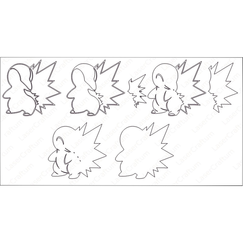 Layered Design Of Cyndaquil Pokemon For Paper And Laser Cutting Machines Cyndaquil Pokemon SVG Cric 4