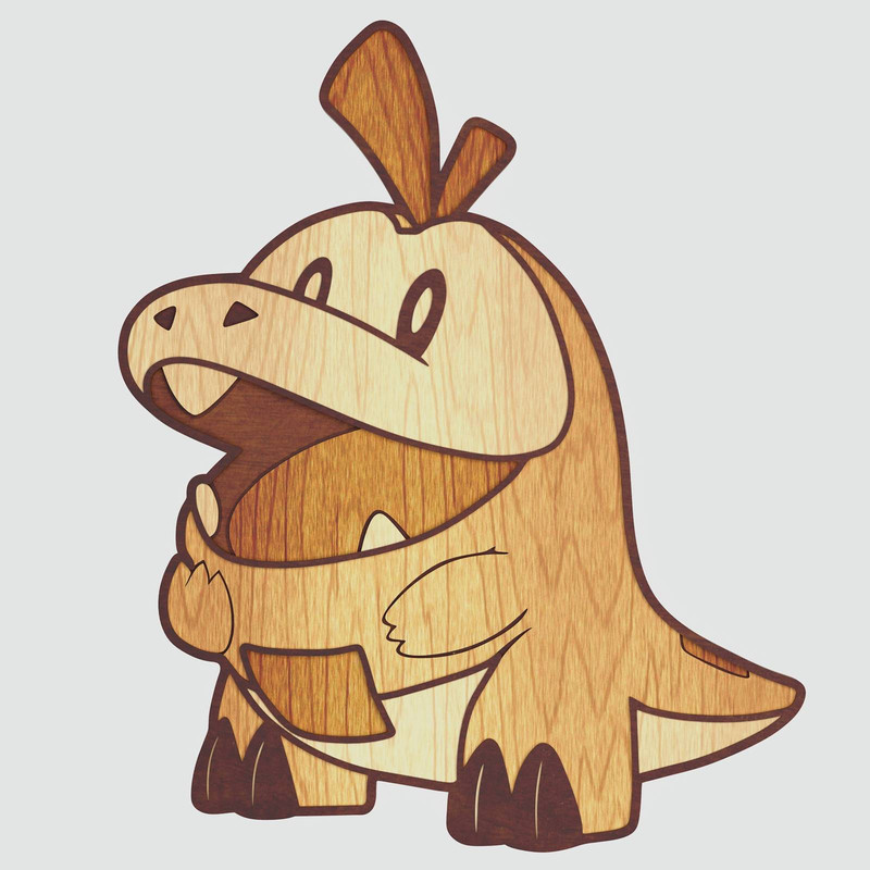 Layered Design Of Fuecoco Pokemon For Paper And Laser Cutting Machines Fuecoco Pokemon SVG Cricut C 2