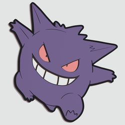 layered design of gengar pokemon for paper and laser cutting machines. gengar pokemon svg cricut cut out file