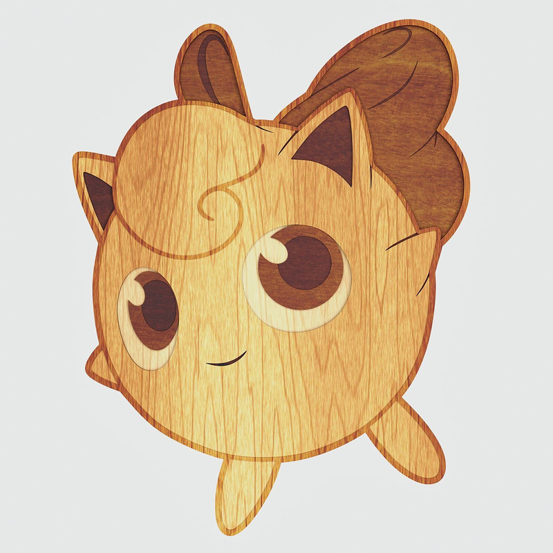Layered Design Of Jigglypuff Pokemon For Paper And Laser Cutting Machines Jigglypuff Pokemon SVG Cr 2