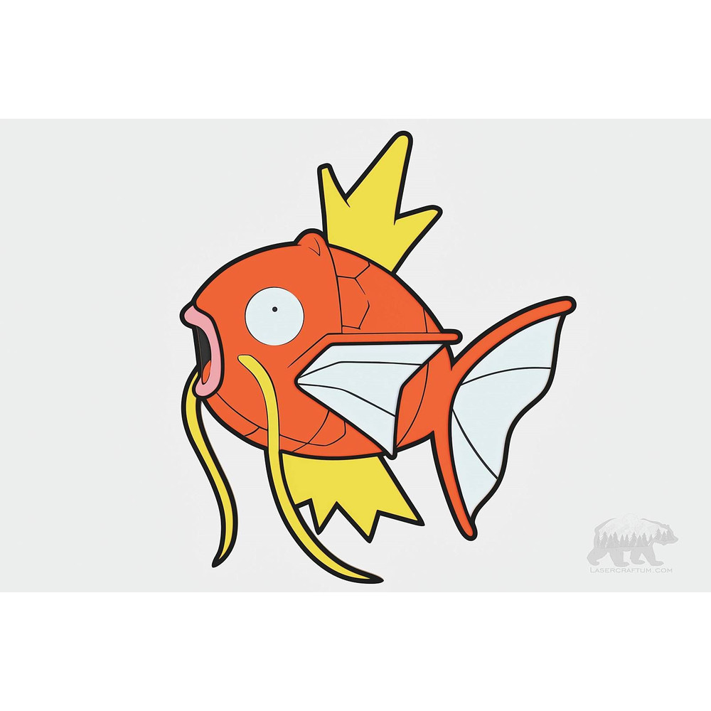 Layered Design Of Magicarp Pokemon For Paper And Laser Cutting Machines Magicarp Pokemon SVG Cricut 3