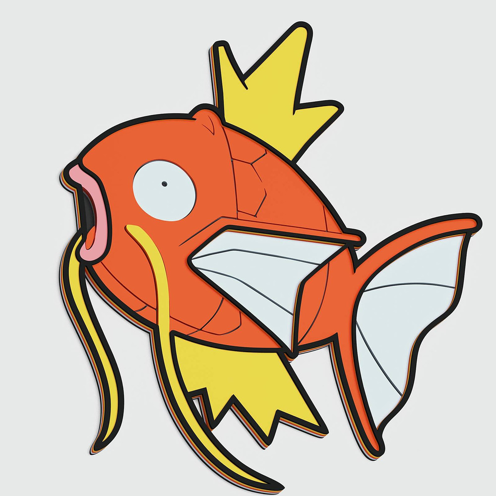 Layered Design Of Magicarp Pokemon For Paper And Laser Cutting Machines Magicarp Pokemon SVG Cricut 0