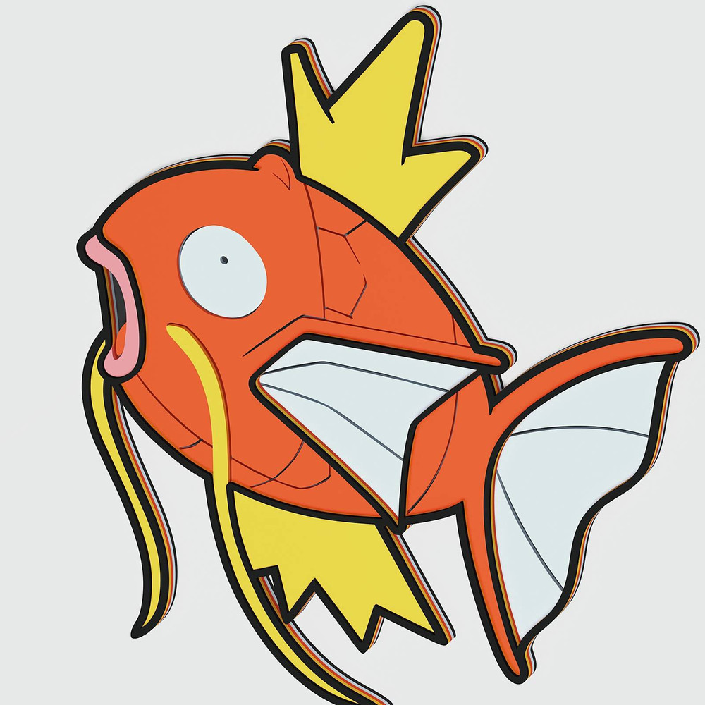 Layered Design Of Magicarp Pokemon For Paper And Laser Cutting Machines Magicarp Pokemon SVG Cricut 1