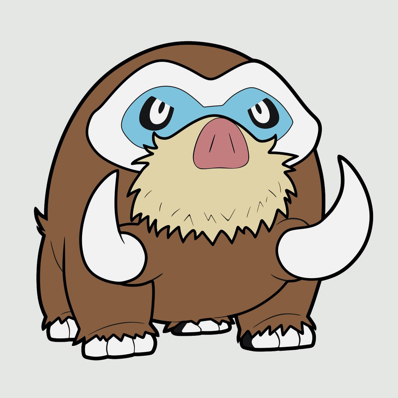 Layered Design Of Mamoswine Pokemon For Paper And Laser Cutting Machines Mamoswine Pokemon SVG Cric 0