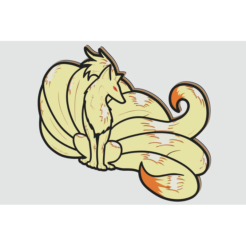 Layered Design Of Ninetales Pokemon For Paper And Laser Cutting Machines Ninetales Pokemon SVG Cric 1